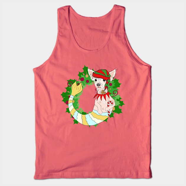 Ugly Christmas Sweater Mermutt Tank Top by abrushwithhumor